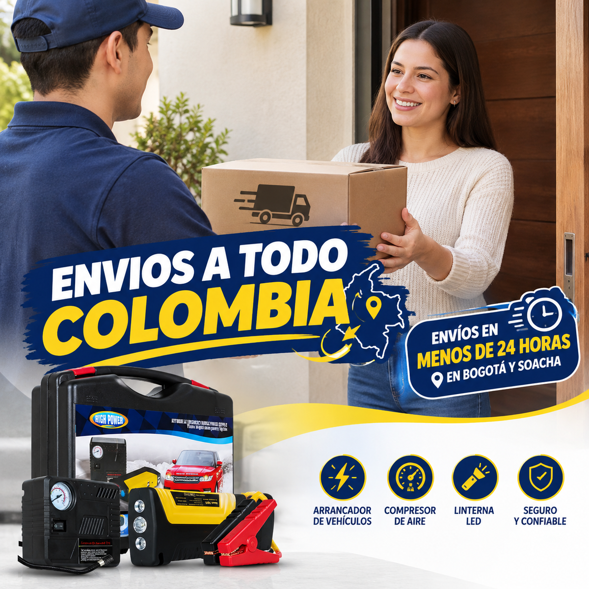 Iniciador de bateria con compresor