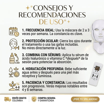 MASCARA LED 7 COLORES - FOTOTERAPIA